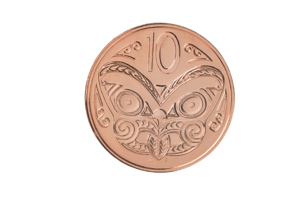 Back of New Zealand 10 cent coin