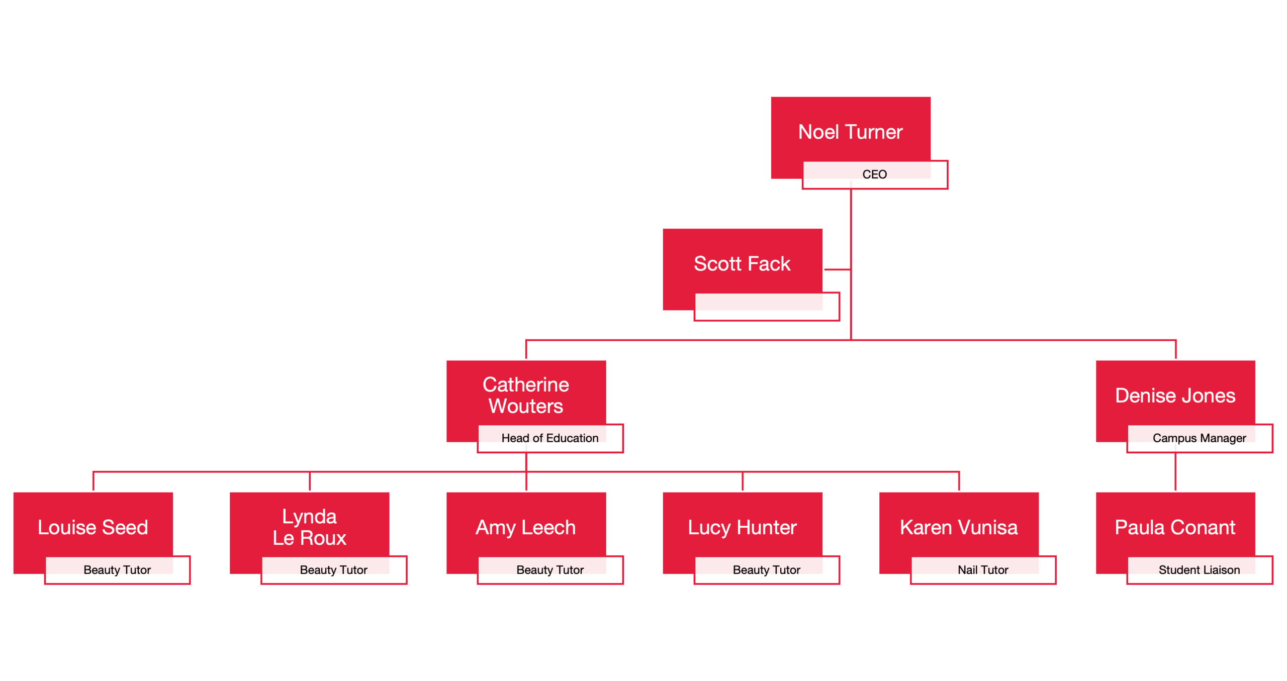 Organisational chart of The National School of Aesthetics